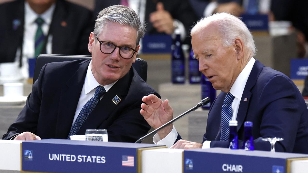 UK Prime Minister Keir Starmer with US President Joe Biden. Picture: AFP