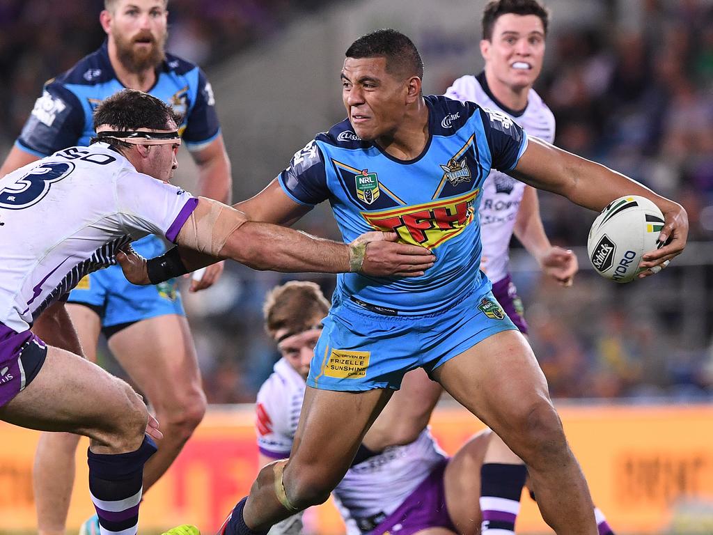 Moeaki Fotuaika of the Titans has a very SuperCoach friendly game. Picture: AAP Image/Dave Hunt