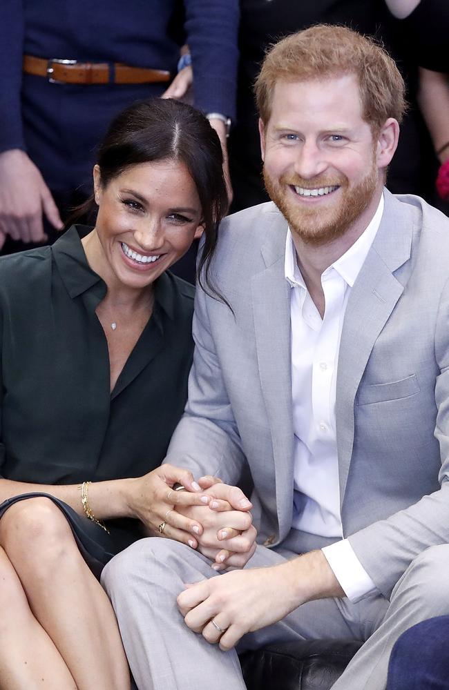 Prince Harry and Meghan Markle’s approach in public goes against normal royal protocol. Picture: Chris Jackson