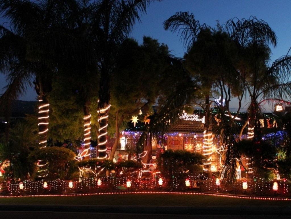 The Christmas Lights Wonderland community display at 9 The Lane, O’Halloran Hill. Picture: Ron Tebby