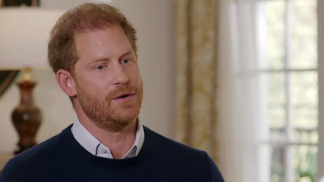 Prince Harry during the ITV interview.