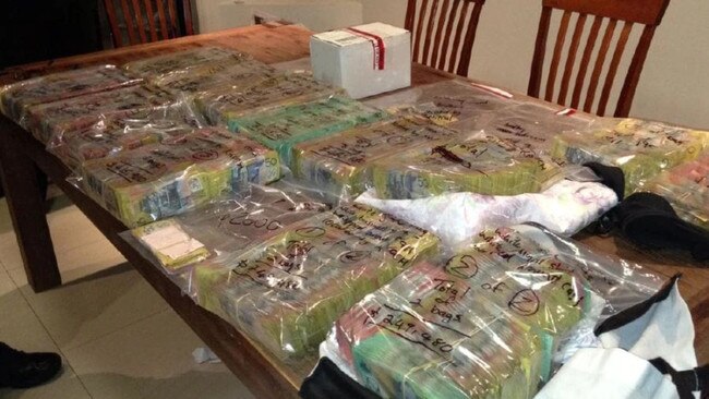 Cash seized during the major bust in December 2019. Picture: QLD Police
