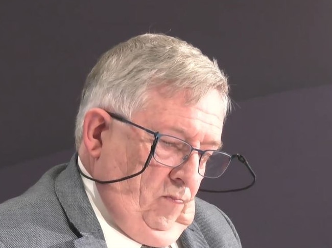 Peter Renshaw, the executive director of medical services at Launceston General Hospital, gives evidence to Tasmania's child sexual abuse commission of inquiry.