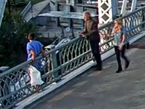 Moment Jon Bon Jovi stops woman from jumping off bridge