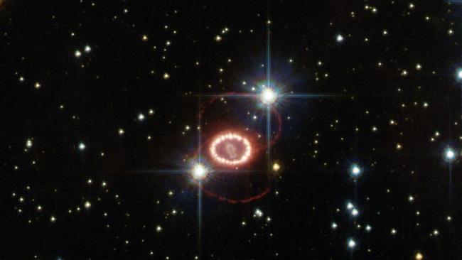 The ring of light around supernova 1987A. Picture: ESA/Hubble and NASA