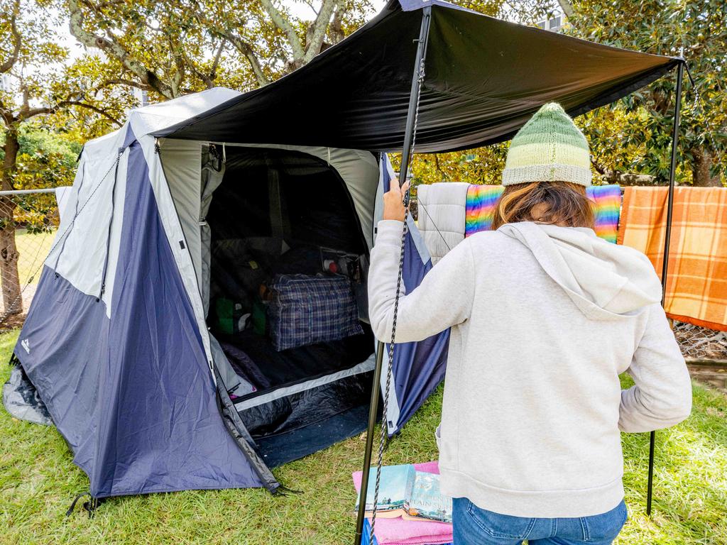 Tents are popping up around Townsville as the housing crisis ramps up due to a spike in migration. Picture: Richard Walker