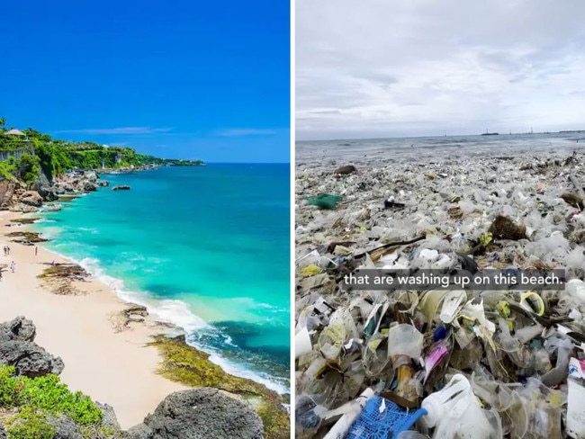 Plastic waste clean-up at Kendonganan Beach. Picture: Instagram