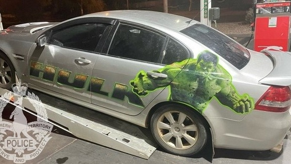 Alice Springs Police impounded this Incredible Hulk themed car for 48 hours.