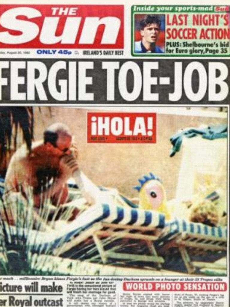 Oh for such simpler times as Fergie’s toes being sucked. Picture: The Sun