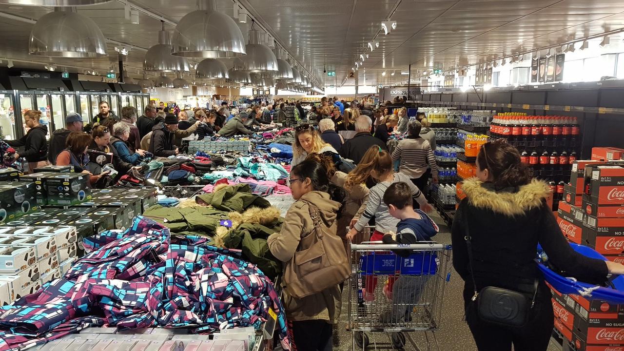 Traditionally swarms of shoppers have filled Aldi stores for the snow sale, and this year was no exception.