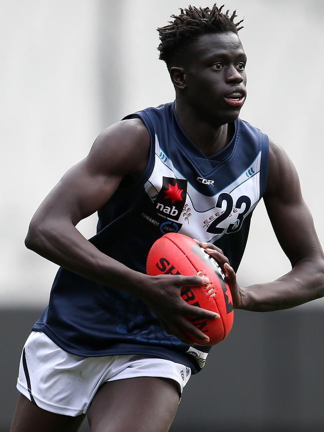 Buku Khamis in action for Vic Metro as a junior. Picture: Michael Klein