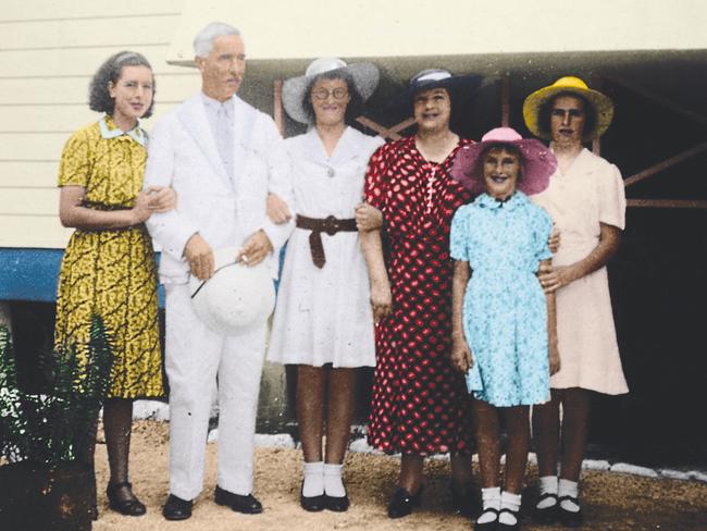 Last farewell ... a colourised plate of the Chalmers family before civlians were evacuated from Nauru. It would be the last time Lenna and the children saw Roy.