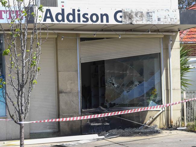 OCTOBER 15, 2024Gift shop fire - potentially linked to operation eclipse.Corner of Addison Rd and Wynette St, Pennington.Picture : Roy VanDerVegt