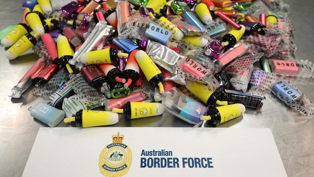 The sort of vapes that  are coming in and attracting children  because of their packaging>Supplied by Border Force .