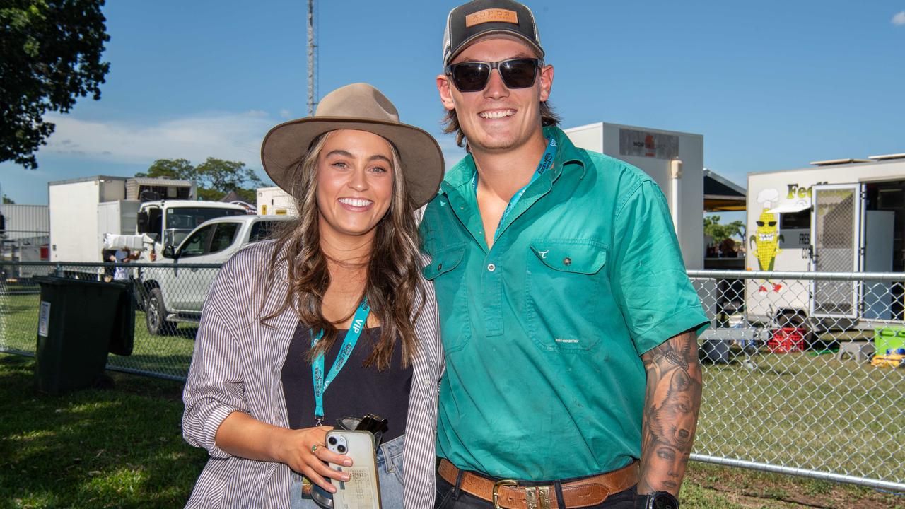 Sam Neil and Jack Brettoner at the 2024 Top End Rock N Rodeo Muster at the Darwin Showgrounds. Picture: Pema Tamang Pakhrin.
