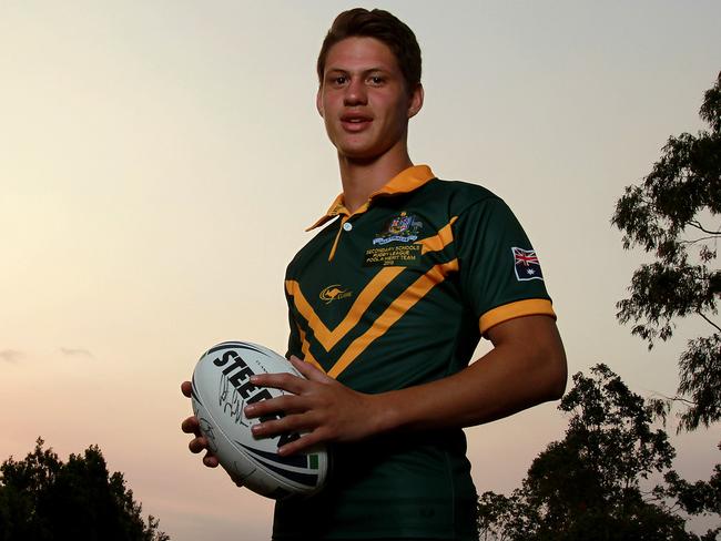 Kalyn Ponga in his Australian jersey. Picture: Marc Robertson