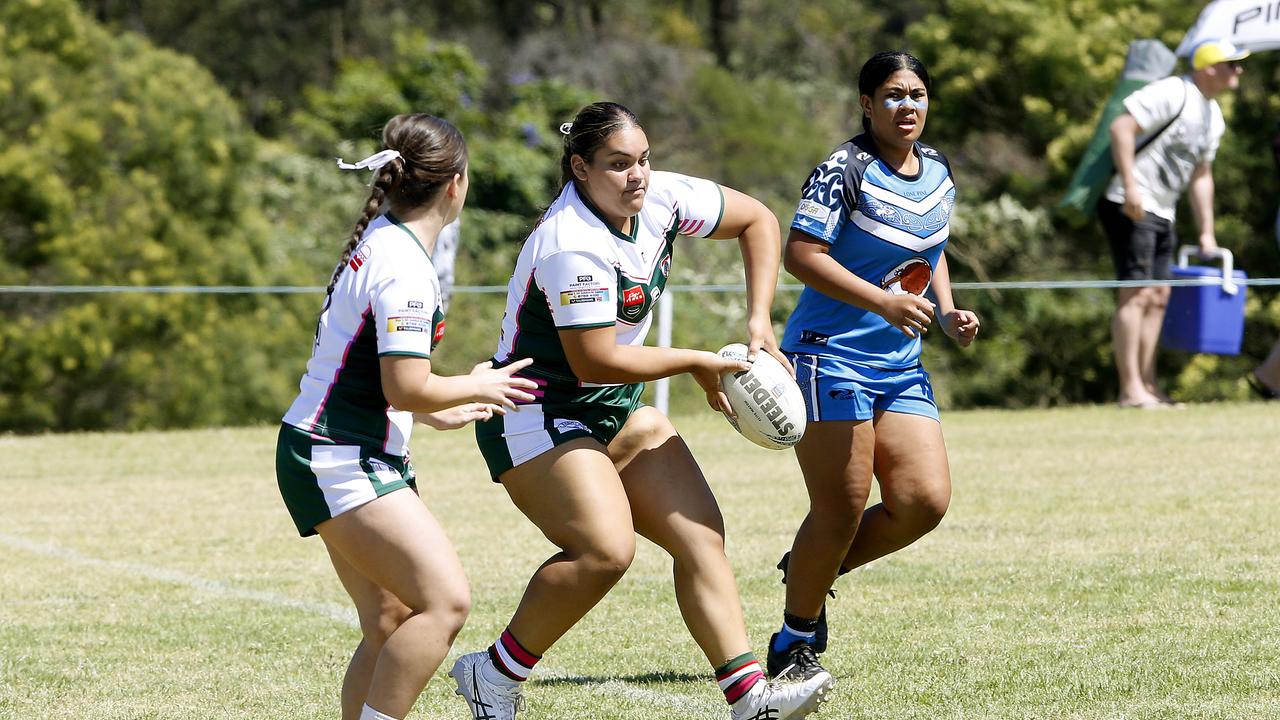 Elissa Langi from Lebanon. U16 Girls Lebanon v Maori Pango. Harmony Nines Rugby League. Picture: John Appleyard