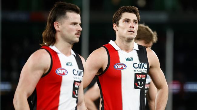 Jack Steele and the Saints couldn’t keep up the intensity for four quarters. Picture: Michael Willson/AFL Photos via Getty Images