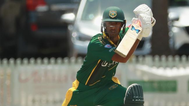 Puru Gaur of Randwick-Petersham bats during the Belvidere Cup match against Sutherland at Coogee Oval. Pic: Jeremy Ng