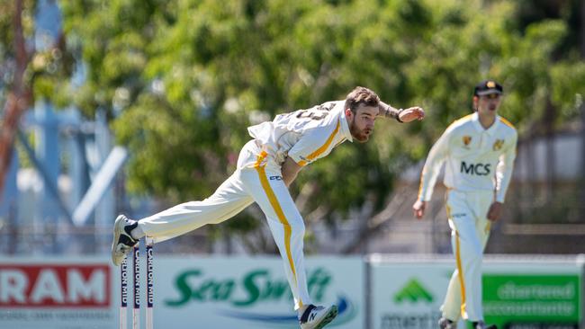 Tyler Van Luin as Nightcliff took on Darwin in the 2024 Darwin and Districts Cricket Competition. Picture: Pema Tamang Pakhrin