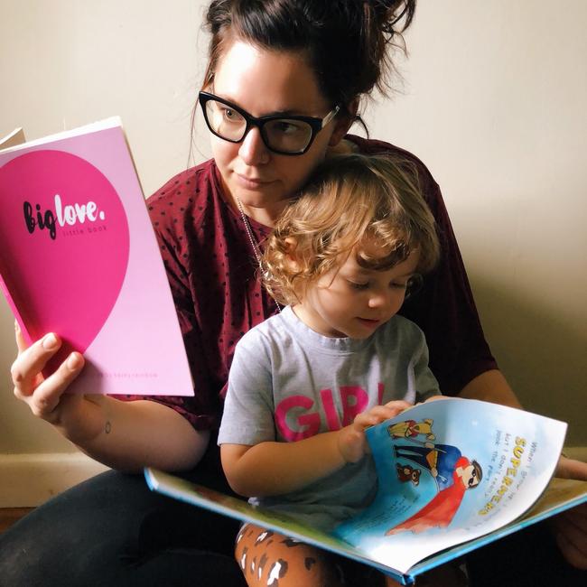 Kasey and daughter Darcy read two of her published books