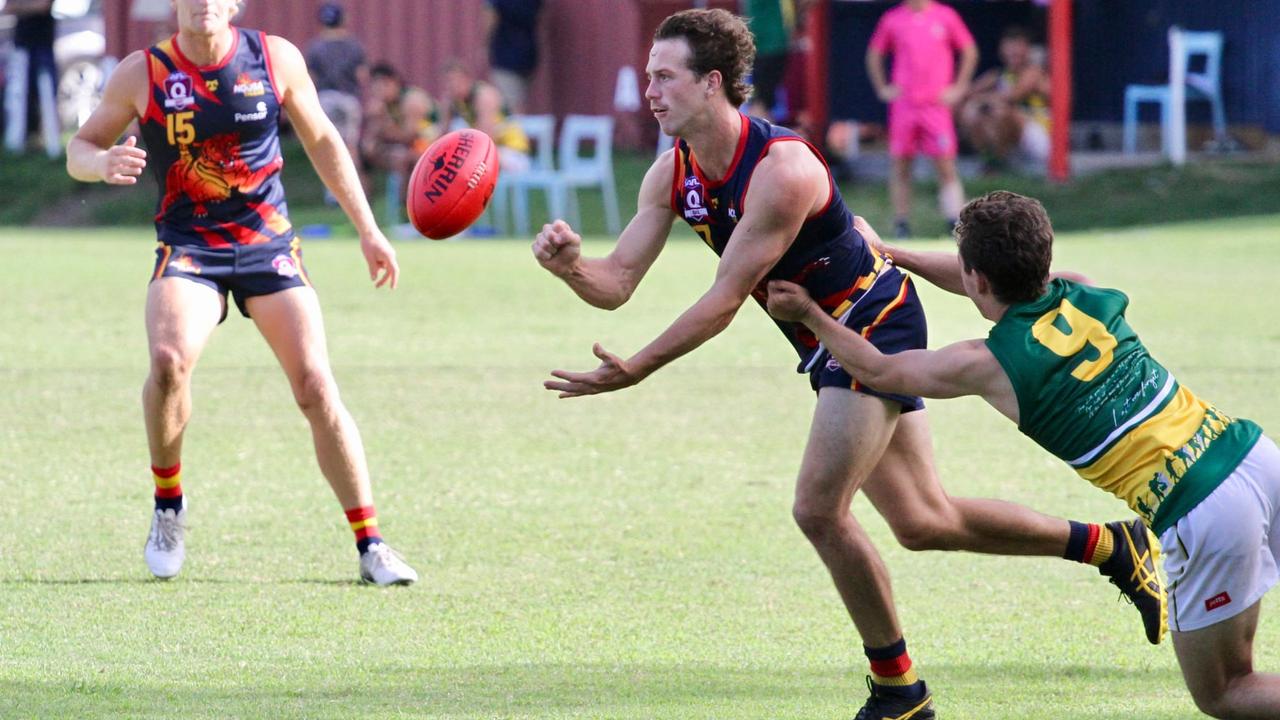 Noosa's Jai Fitzpatrick had the most disposals of any player in round five of the QAFL competition. Picture: Craig Slaney Sports Photography.