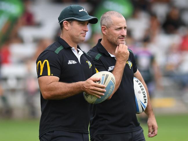 Former Ipswich Jets co-coaches Shane and Ben Walker.