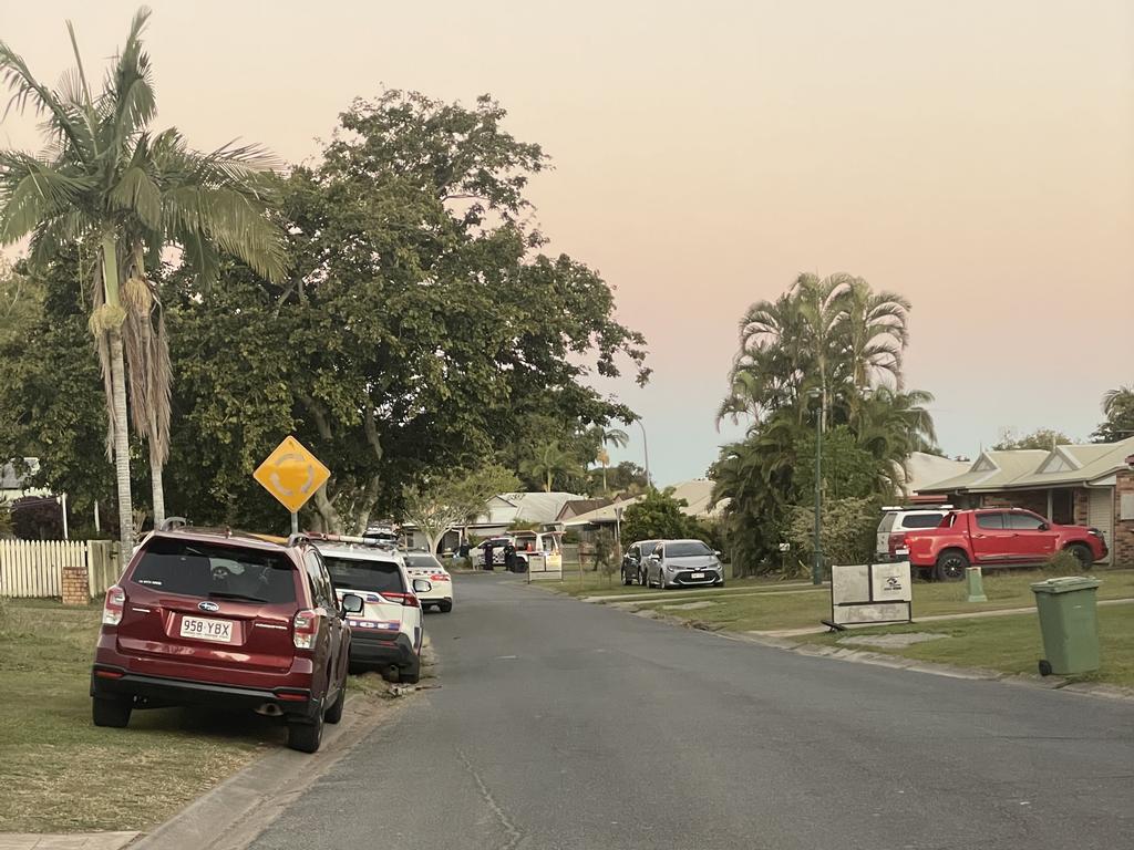 Police at Robb Place in South Mackay. Picture: Paul Brescia