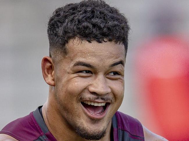 New Queensland Reds centre Hunter Paisami at training in Brisbane