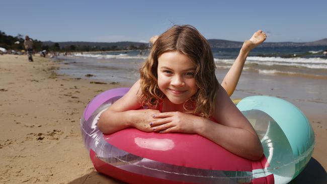 Ruby Proposch 9 of Hobart at Bellerive Beach enjoying the Summer weather.  Picture: Nikki Davis-Jones