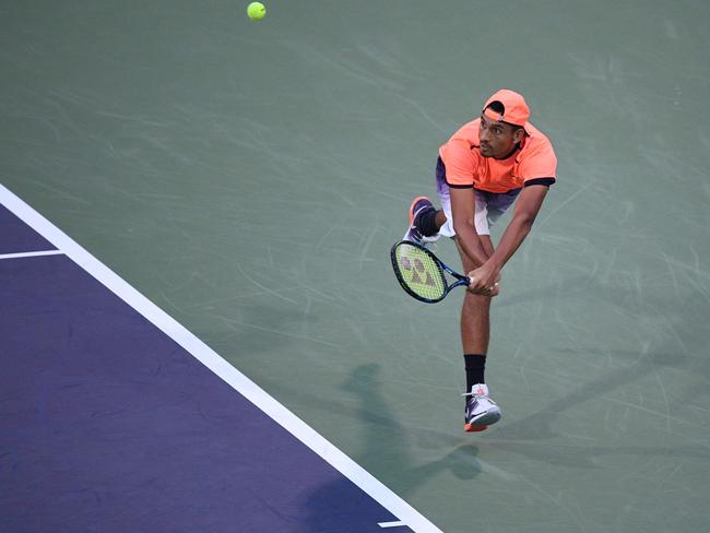 Nick Kyrgios during his bizarre display against Mischa Zverev.