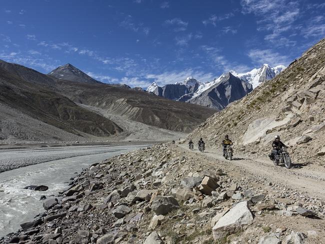 Rocky roads, glacier-fed rivers and snow-capped mountains are all part of the scenery near the Himalayas.