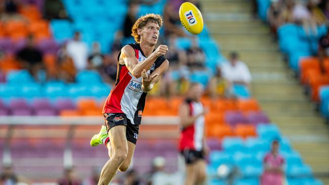 Jake McQueen as Southern Districts took on the Nightcliff Tigers in the 2024-25 NTFL men's semi-final. Picture: Pema Tamang Pakhrin