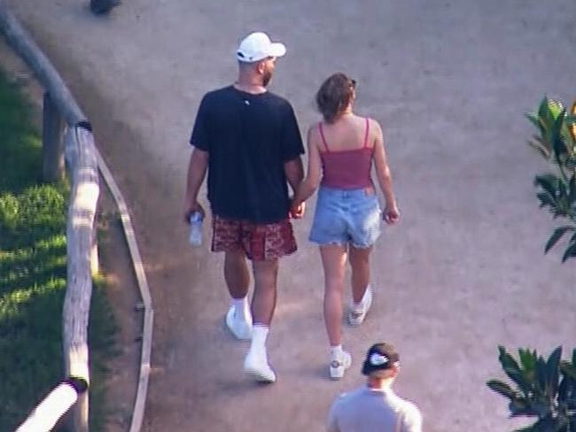 Travis Kelce said he and Taylor Swift had an “amazing” day at Sydney Zoo. Picture: 9News