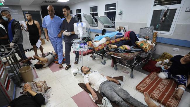 Wounded Palestinians receive treatment at the Al-Shifa hospital in Gaza City. Picture: AFP