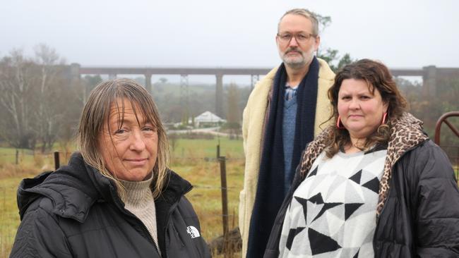 Anet Moran, Taradale Primary School principal Chris Burgess and Claire Rawlinson are raising awareness of the dangers of snakes. Picture: Zizi Averill