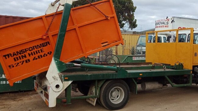 Transformer Bin Hire owner, Joshua Luke Kostecki, was fined $6000 over illegally dumping customers waste at properties in Lara and Werribee. Picture: Facebook/Transformer Bin Hire.