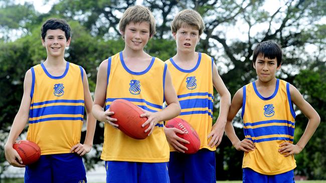 Nick Blakey (third from left) with Waverley College Year 8 teammates Matthew Miller, Johnny Pawle, and Luca Reineis.