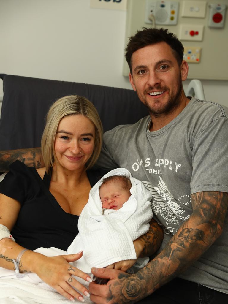 Tex Tony Mayfosh. Parents Kate Sanderson and Ash Mahfosh of Bacchus Marsh Born April 7 2025 weighing 3500g. Picture: Alison Wynd