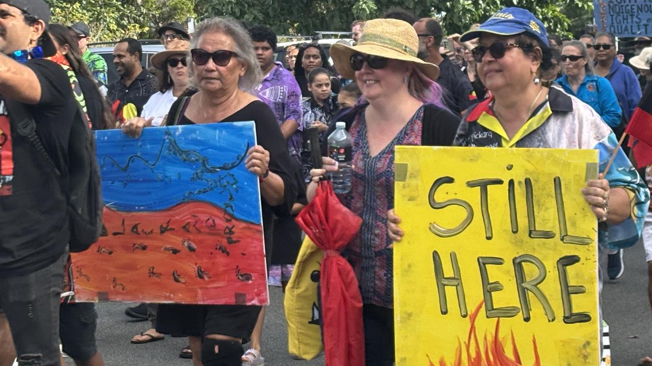 NAIDOC Week kicked off with a loud and proud march through the Cairns CBD. Photo: Dylan Nicholson