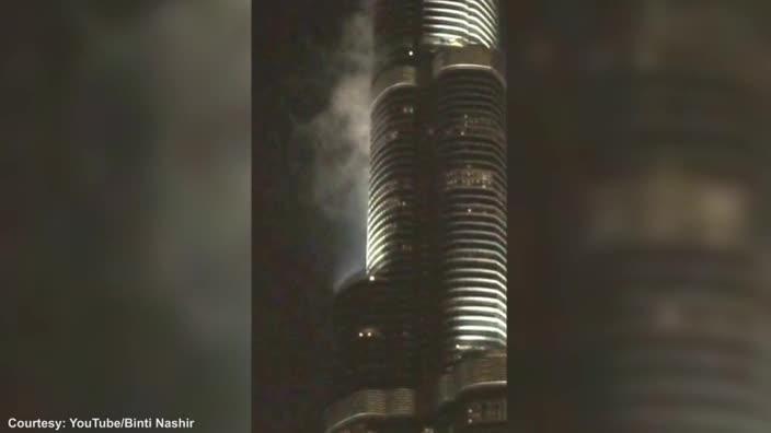 The world's tallest building on fire?