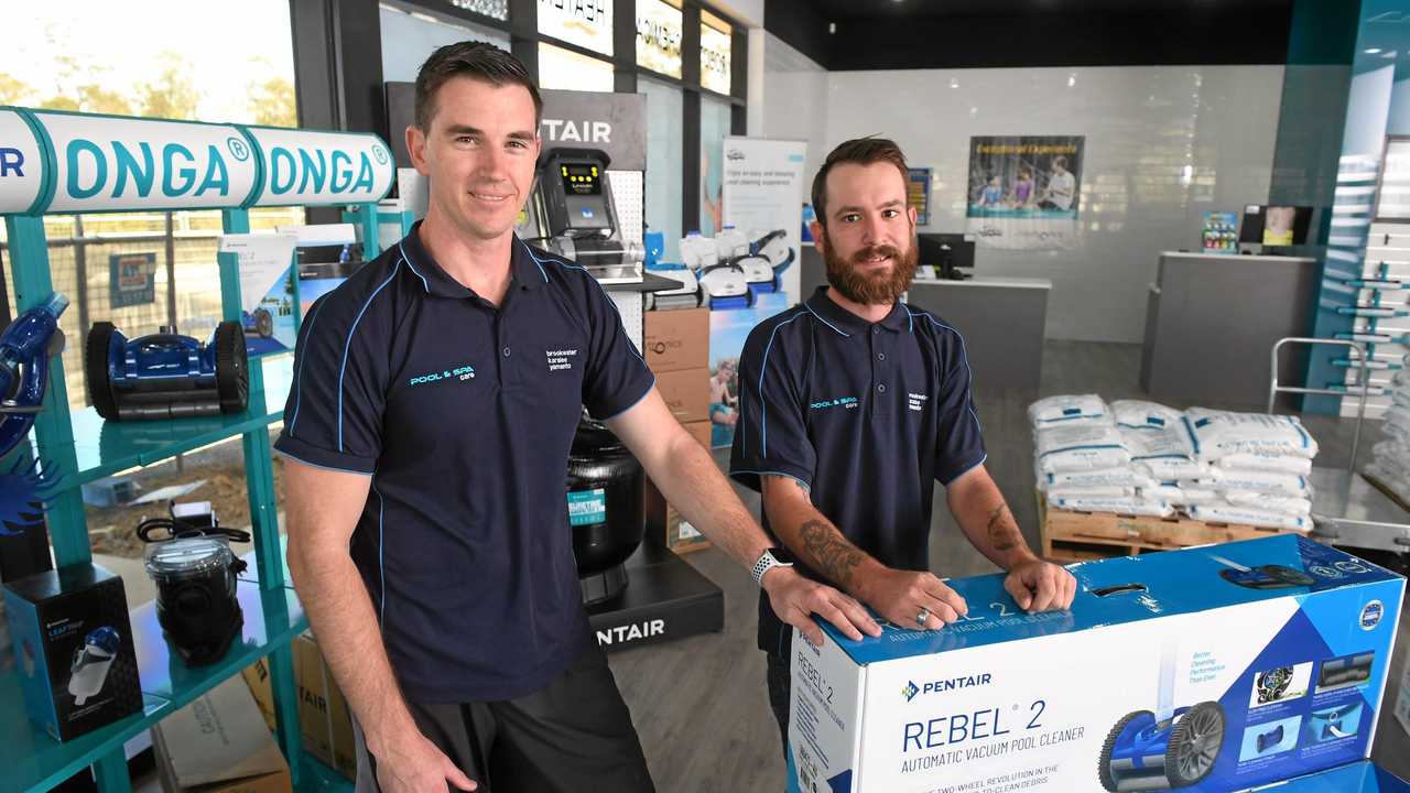 NEW ADDITION: Pool and Spa Care Karalee manager Shaun Baker and service technician Jesse Melvin. Picture: Rob Williams