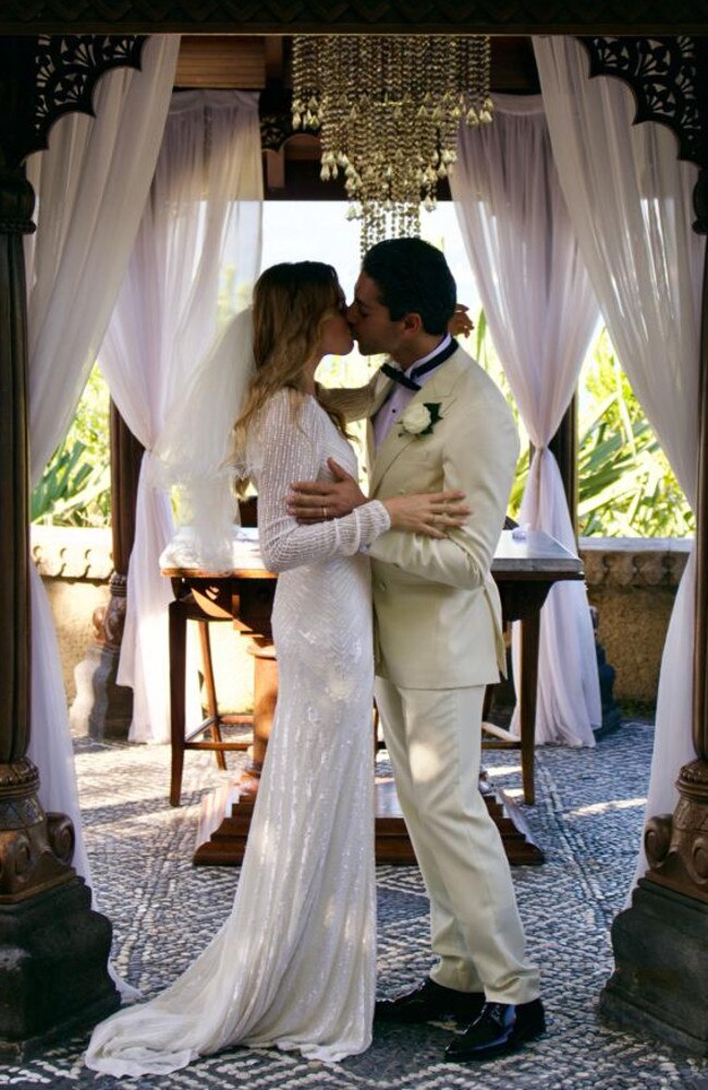 Queensland Ballet dancer Sophie Zoricic and her husband Nathan Scicluna on their wedding day. Picture: Edward Pope