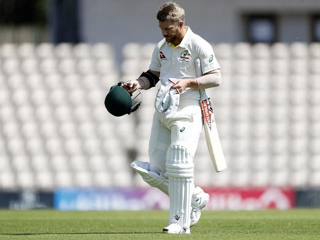 David Warner was dismissed for just four runs. Picture: Ryan Pierse/Getty Images