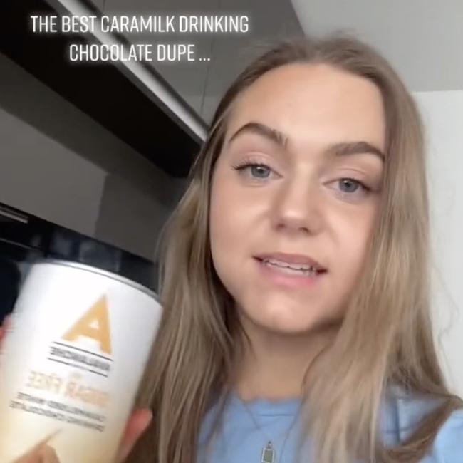 Ms Smith said the drink tastes ‘just like Caramilk’. Picture: TikTok/Eleanor Smith