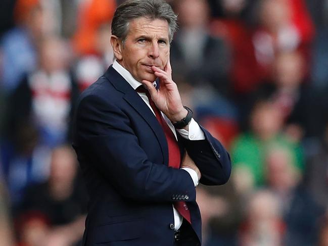 (FILES) This file photo taken on April 1, 2017 shows Southampton's French manager Claude Puel watching from the touchline during the English Premier League football match between Southampton and Bournemouth at St Mary's Stadium in Southampton, southern England. Claude Puel was sacked as Southampton manager on June 14, 2017, after just one season in charge, the English Premier Club announced. Puel, 55, took Southampton to a respectable eighth-place finish in the table and to the League Cup final where they were defeated by Manchester United. / AFP PHOTO / Adrian DENNIS / RESTRICTED TO EDITORIAL USE. No use with unauthorized audio, video, data, fixture lists, club/league logos or 'live' services. Online in-match use limited to 75 images, no video emulation. No use in betting, games or single club/league/player publications.  /