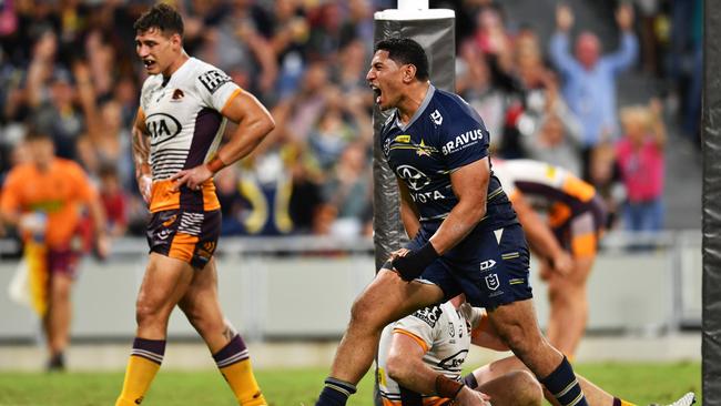 Jason Taumalolo was dynamic at home in the Queensland derby. Picture: Alix Sweeney