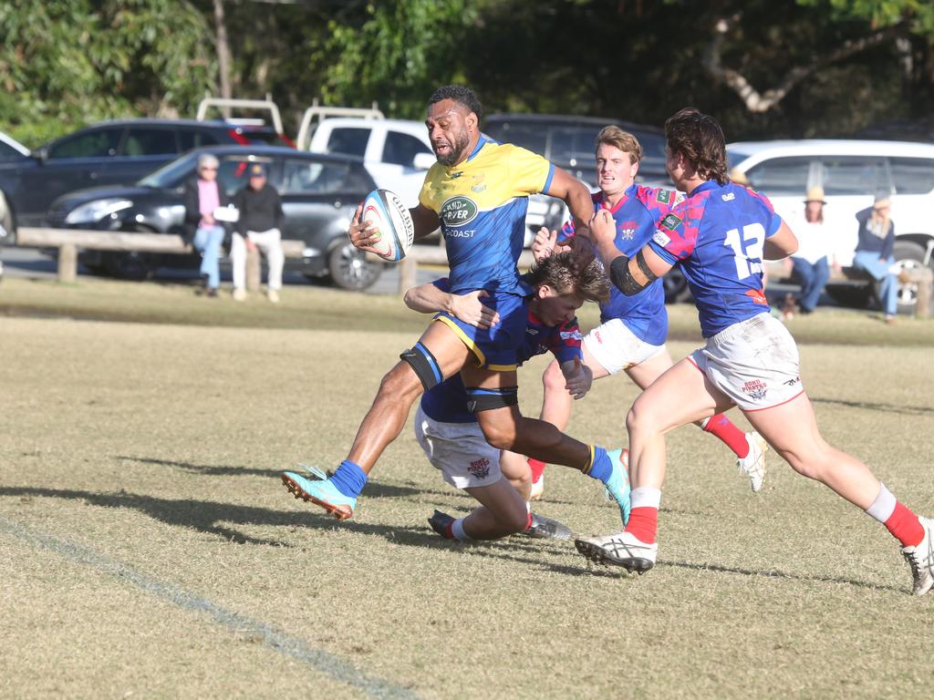 GCDRU round 13 seniors - 1st grade. Bond Pirates vs. GC Eagles. Aaron Grant. 14 July 2024 Miami Picture by Richard Gosling