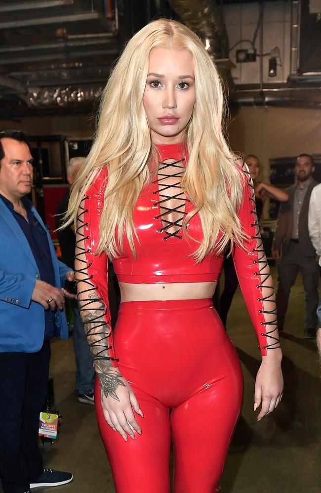 The front of Azalea’s jaw-dropping bodysuit. Picture: Gustavo Caballero