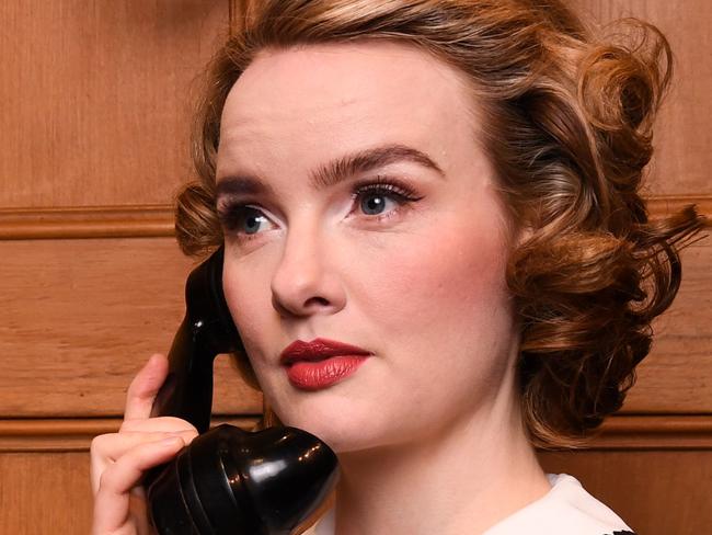 From L-R: Anna OÃ¢â¬â¢Byrne (Mollie Ralston) poses for a portrait at the Theatre Royal Sydney ahead of the opening of Ã¢â¬ËThe Mouse TrapÃ¢â¬â¢ this weekend